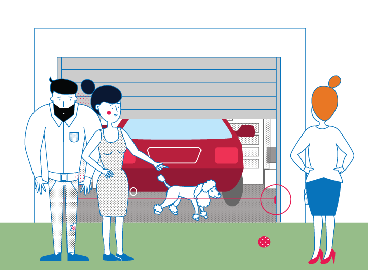 fotokomórka w prowadnicy bramy garażowej jako zabezpieczenie bramy